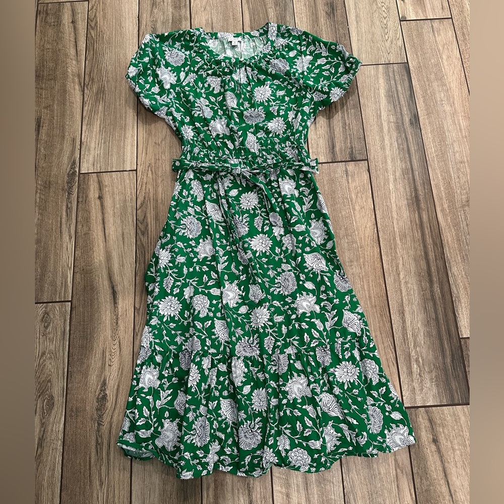 J Crew Floral Green Sundress